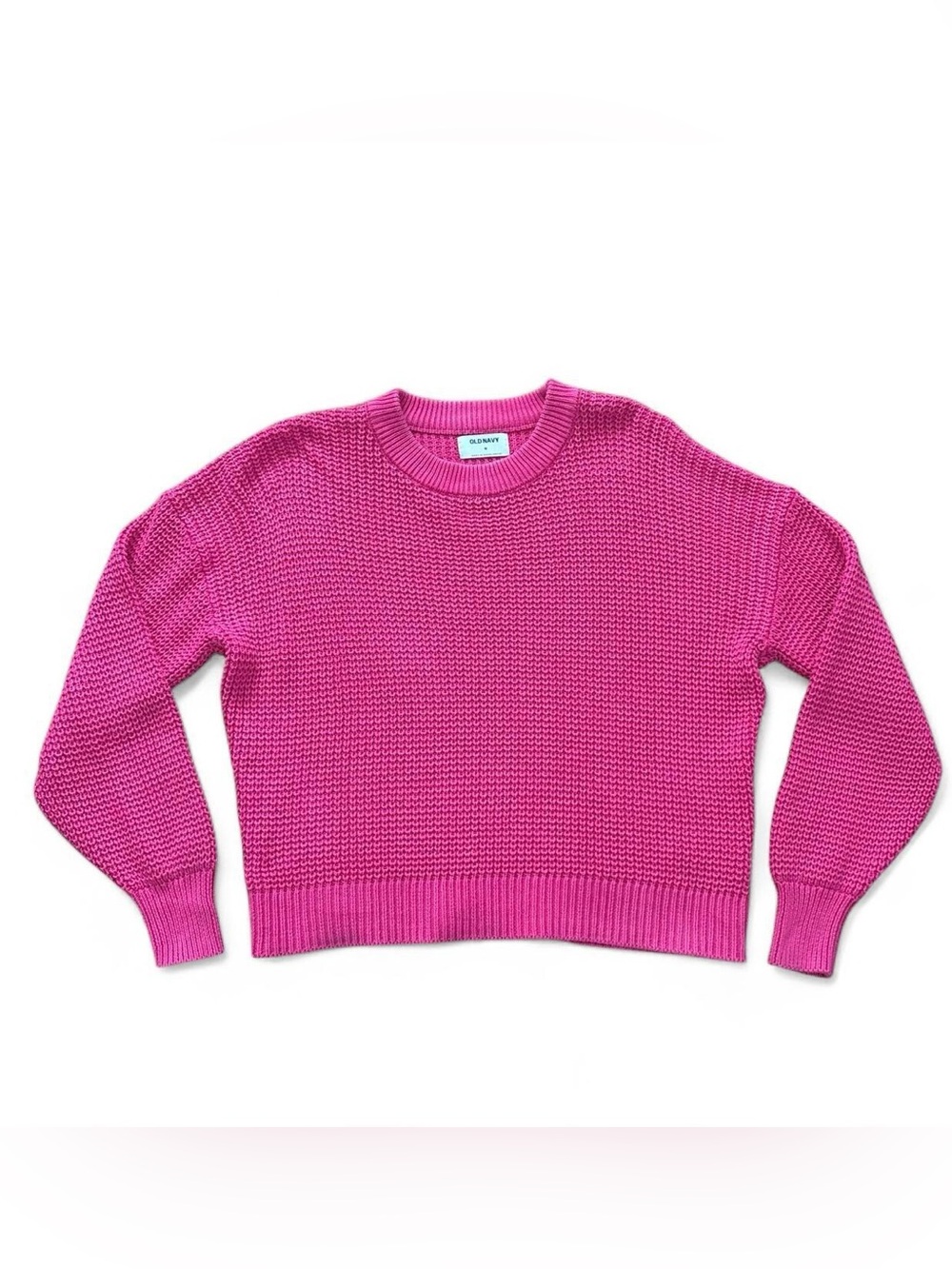 Old Navy Pink knit crew neck oversized sweater - 100% cotton